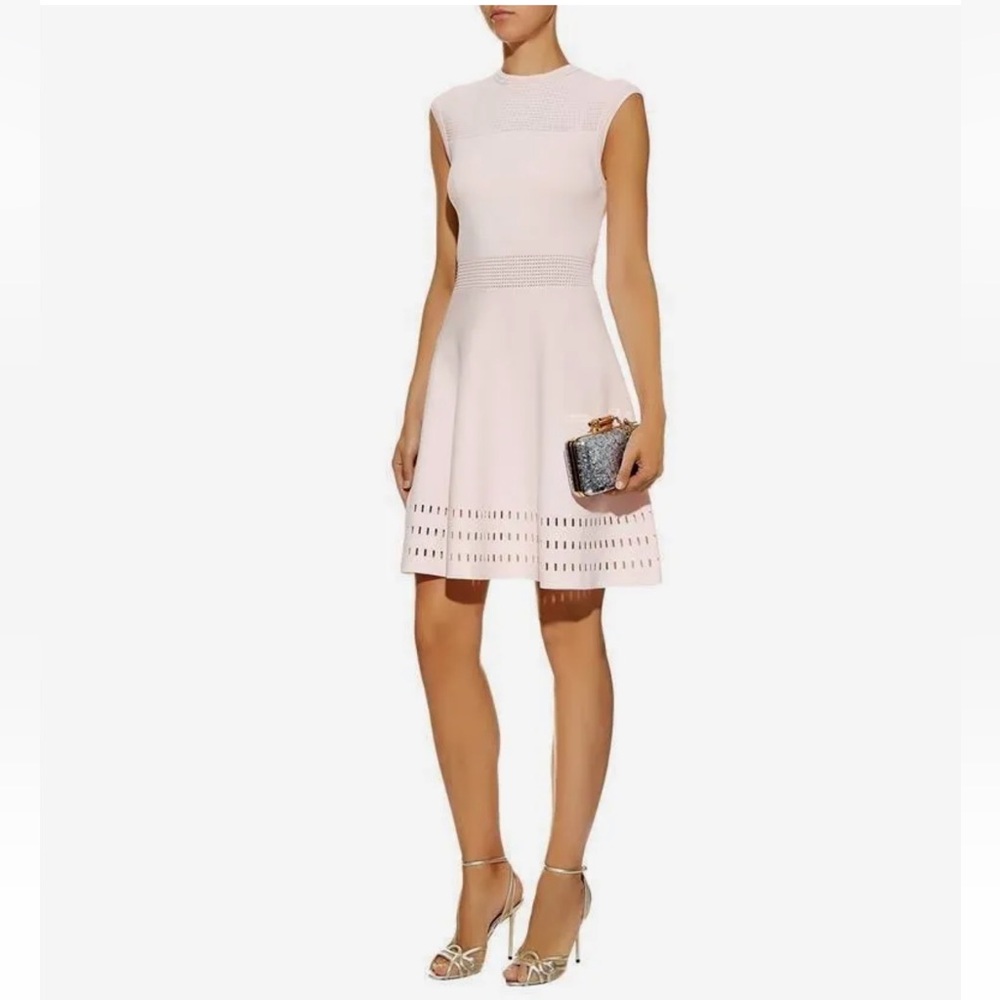 NEW TED BAKER Pink Zaralie Jacquard Skater Dress
